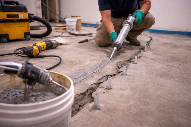 Cracked Basement Floor Repair in Flemington, NJ