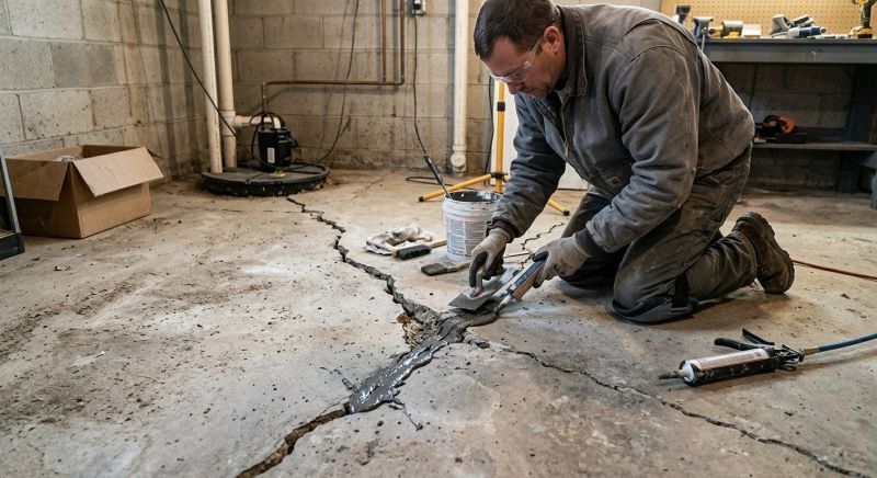 Cracked Basement Floor Repair in Flemington, NJ